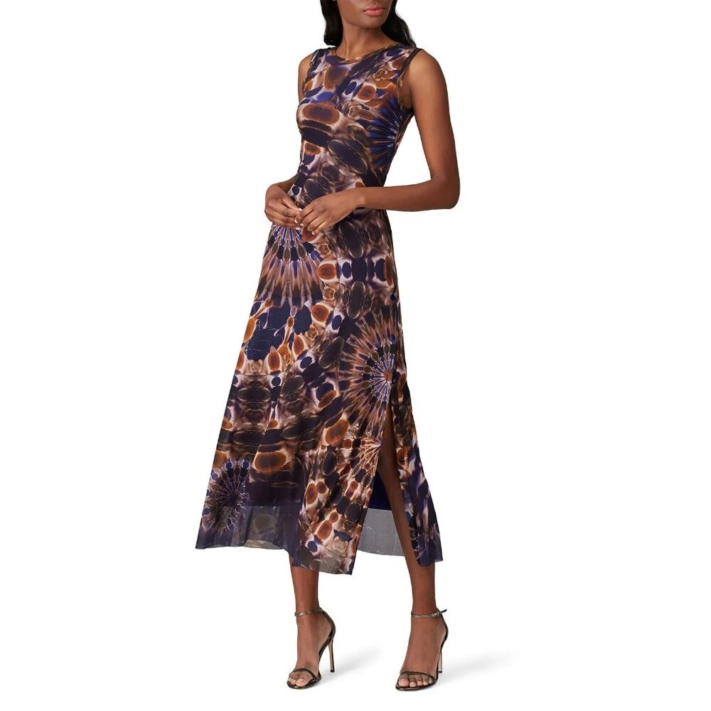 Chic Sleeveless Tie-Dye Midi Dress